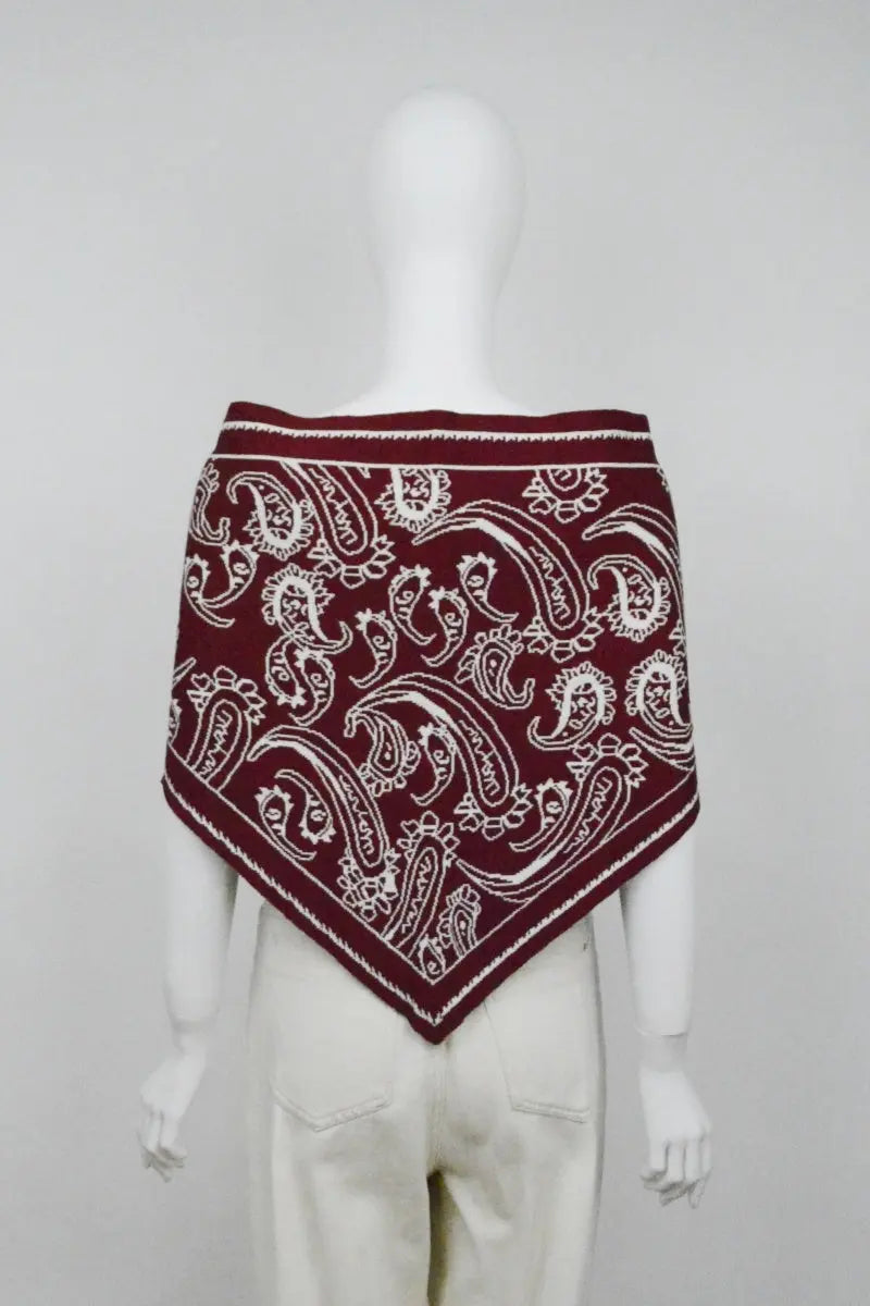 Paisley Knit Triangle Scarf Multi Wear Head Wrap 🧶🍂 Leto Collection