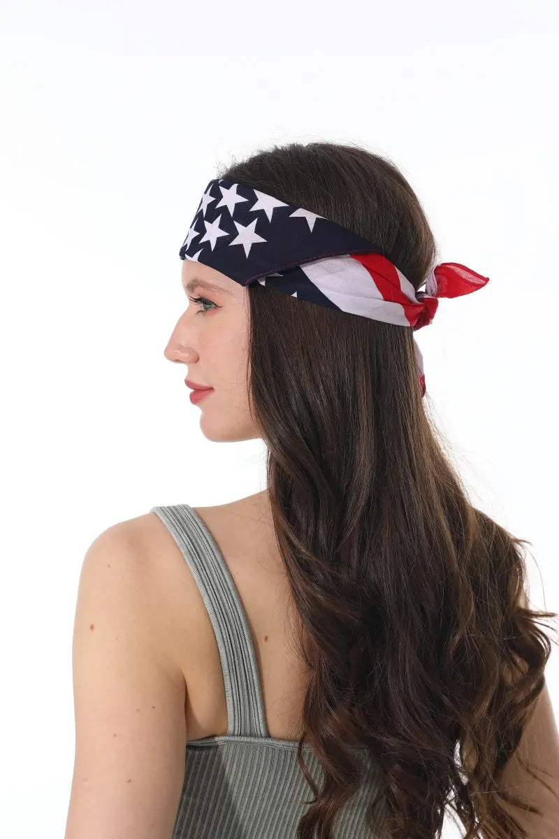 USA Flag Bandana – Cotton Star Stripe Scarf Leto Collection