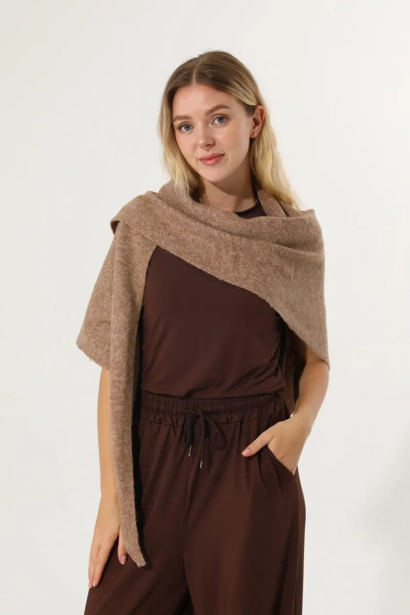 Soft Knit Triangle Multi‑way Wear Women Warm Shawl Scarf Leto Collection
