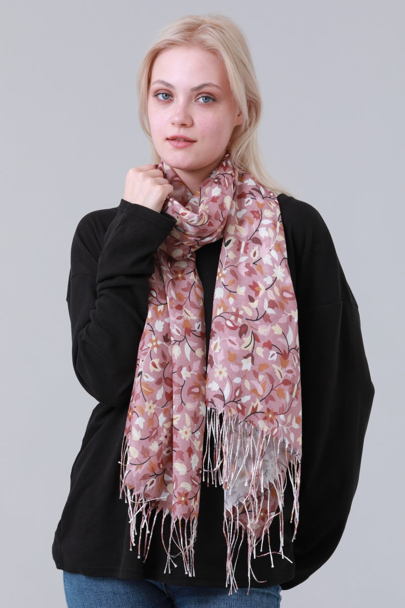 Floral Tassel Long Scarf Women Soft Shawl Wrap Leto Collection