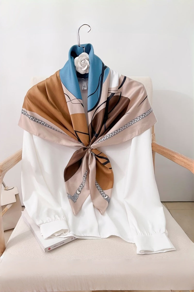 Women Square Scarf with Modern Art Print Leto Collection