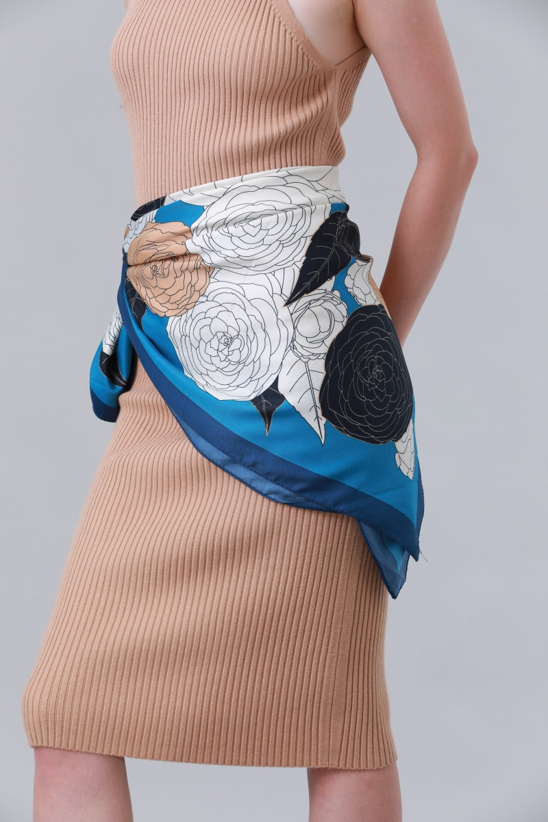 Vintage Floral Silky Feel Multi-purpose Scarf for Women Leto Collection