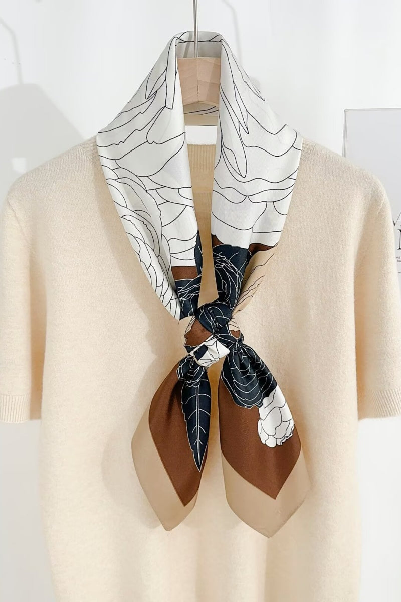 Vintage Floral Silky Feel Multi-purpose Scarf for Women Leto Collection