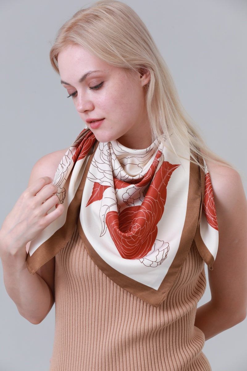 Vintage Floral Silky Feel Multi-purpose Scarf for Women Leto Collection