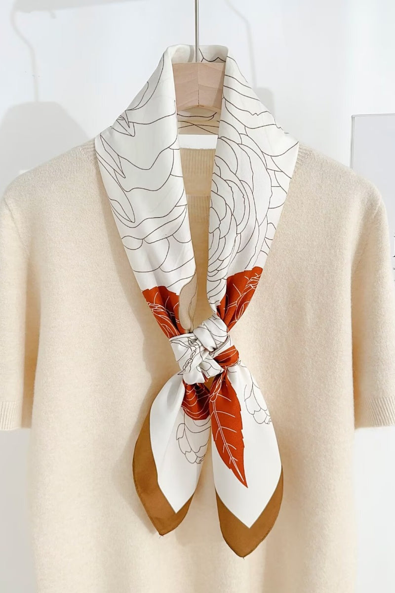 Vintage Floral Silky Feel Multi-purpose Scarf for Women Leto Collection