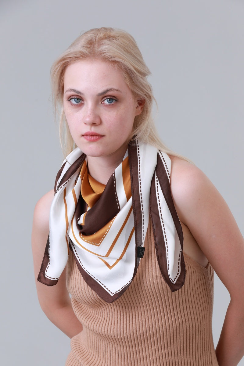 Minimal Square Frame Printed Multi-use Scarf for Women Leto Collection