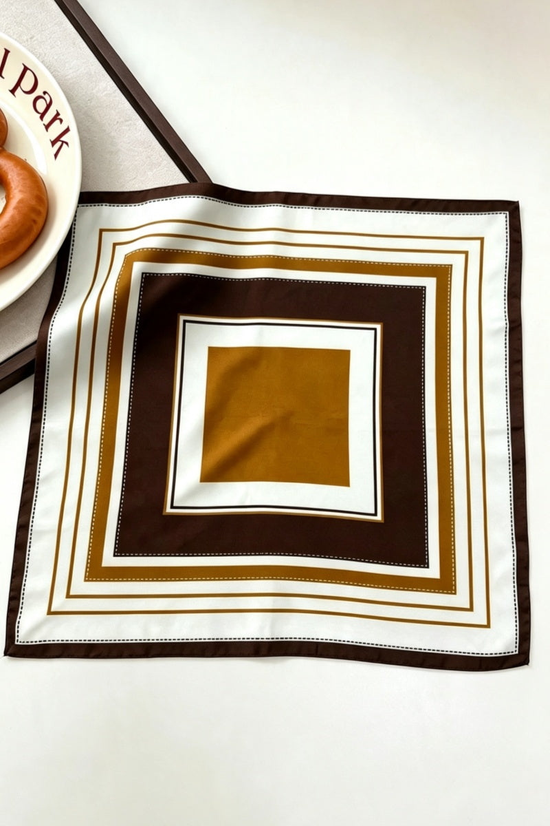 Minimal Square Frame Printed Multi-use Scarf for Women Leto Collection