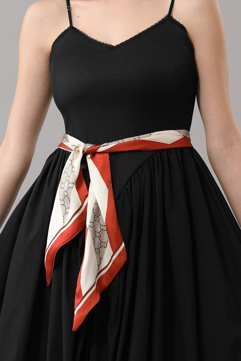 Women Retro Striped Skinny Long Neck Scarf leto-collection