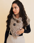 Heathered Shoulder Warmer With Coco Buttons