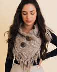 Heathered Shoulder Warmer With Coco Buttons