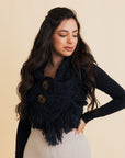 Heathered Shoulder Warmer With Coco Buttons