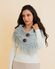 Heathered Shoulder Warmer With Coco Buttons