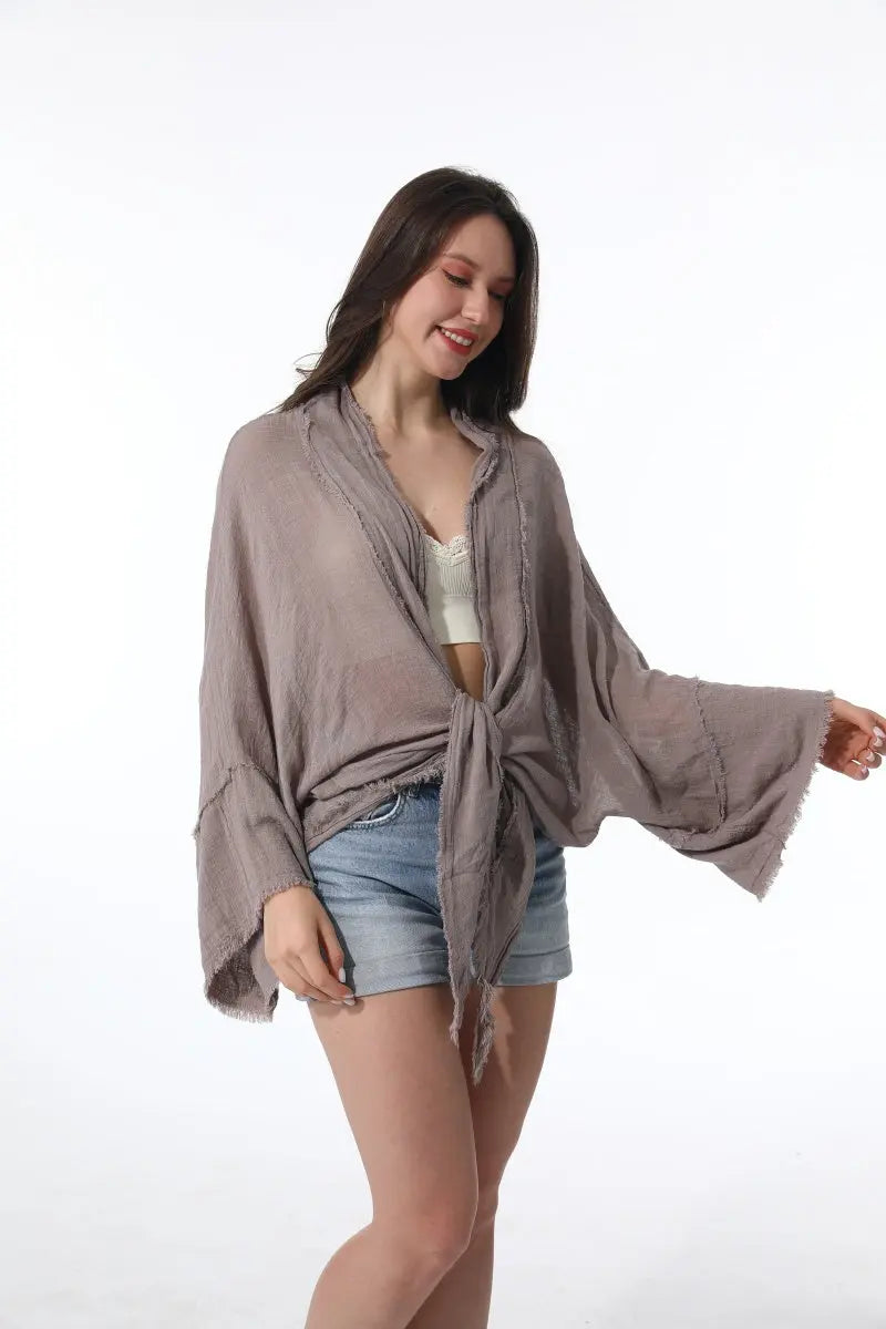 Flounce Sleeve Kimono Wrap Leto Collection