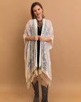 Lush Velvet Mesh Tapestry Kimono