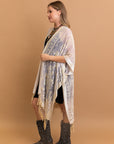 Lush Velvet Mesh Tapestry Kimono