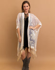 Lush Velvet Mesh Tapestry Kimono