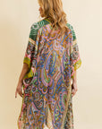 Free Spirit Cinched Sleeve Paisley Kimono