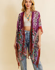 Free Spirit Cinched Sleeve Paisley Kimono