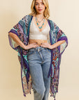 Free Spirit Cinched Sleeve Paisley Kimono