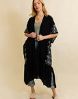 Boho Tribal Embroidered Longline Kimono