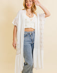 Boho Tribal Embroidered Longline Kimono