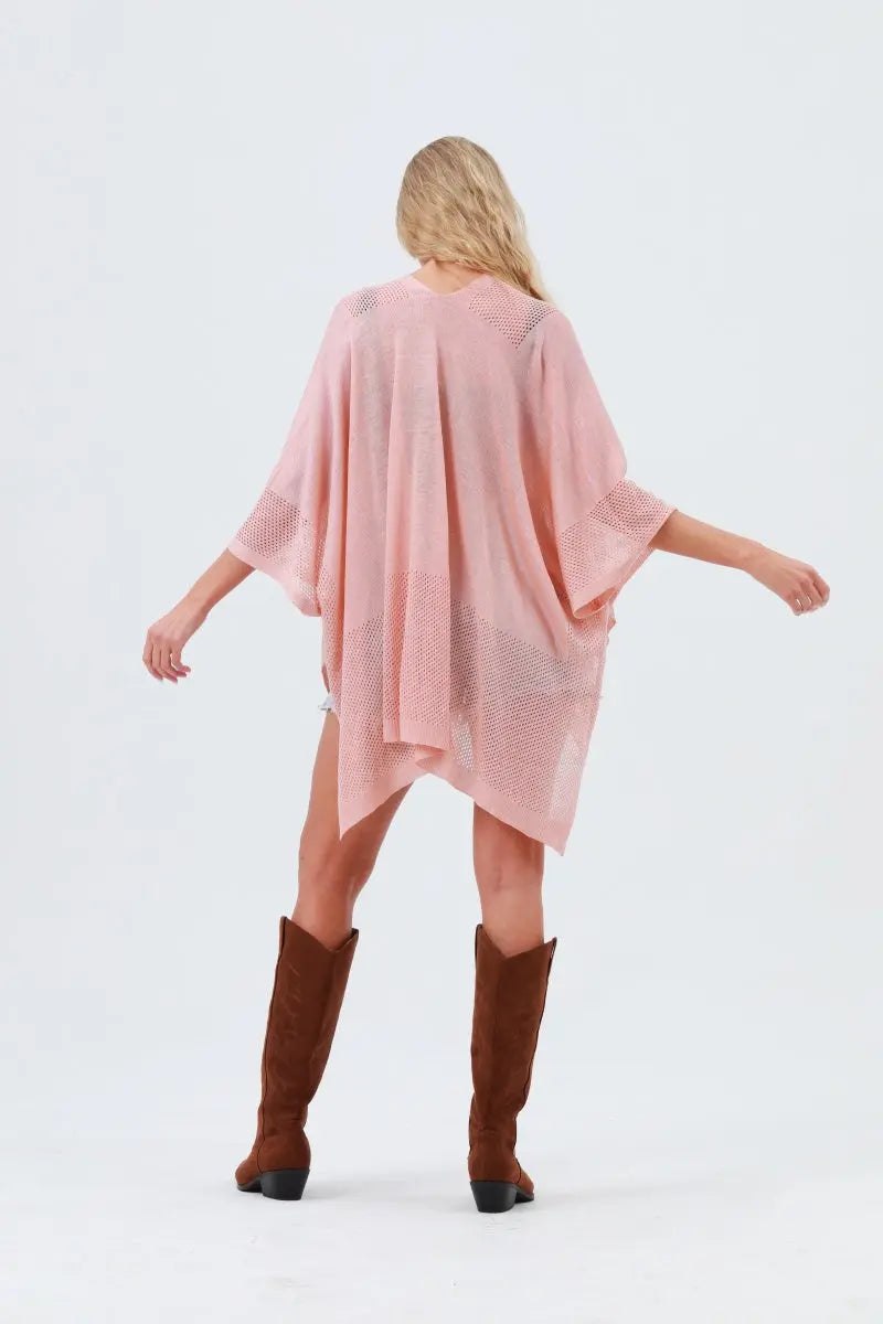 Oversized Mesh Knit Kimono – Lightweight &amp; Airy Cover-Up 🌬️🧥 Leto Collection