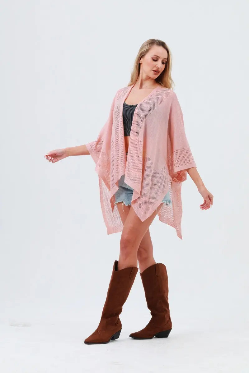 Oversized Mesh Knit Kimono – Lightweight &amp; Airy Cover-Up 🌬️🧥 Leto Collection