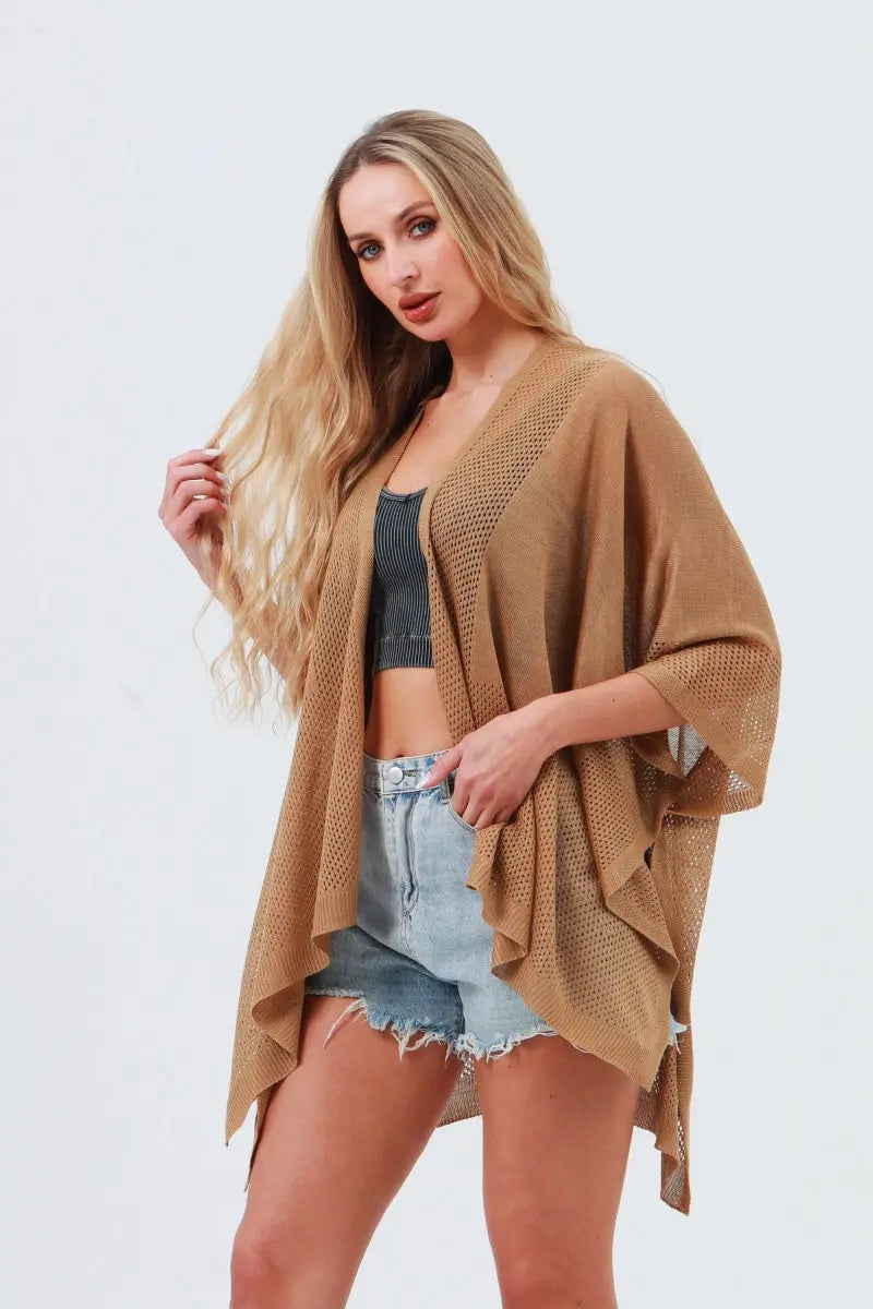 Oversized Mesh Knit Kimono – Lightweight &amp; Airy Cover-Up 🌬️🧥 Leto Collection