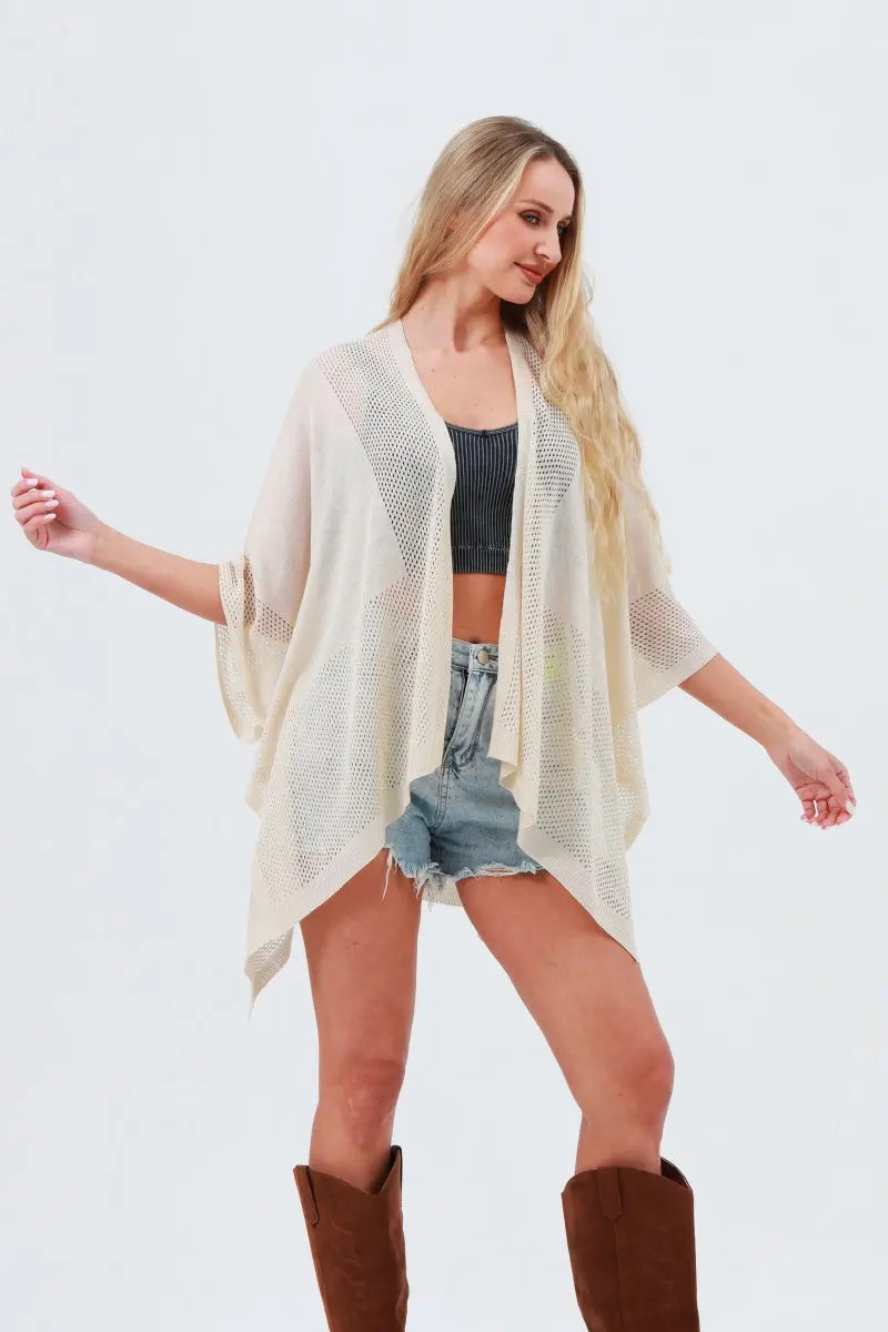 Oversized Mesh Knit Kimono – Lightweight &amp; Airy Cover-Up 🌬️🧥 Leto Collection