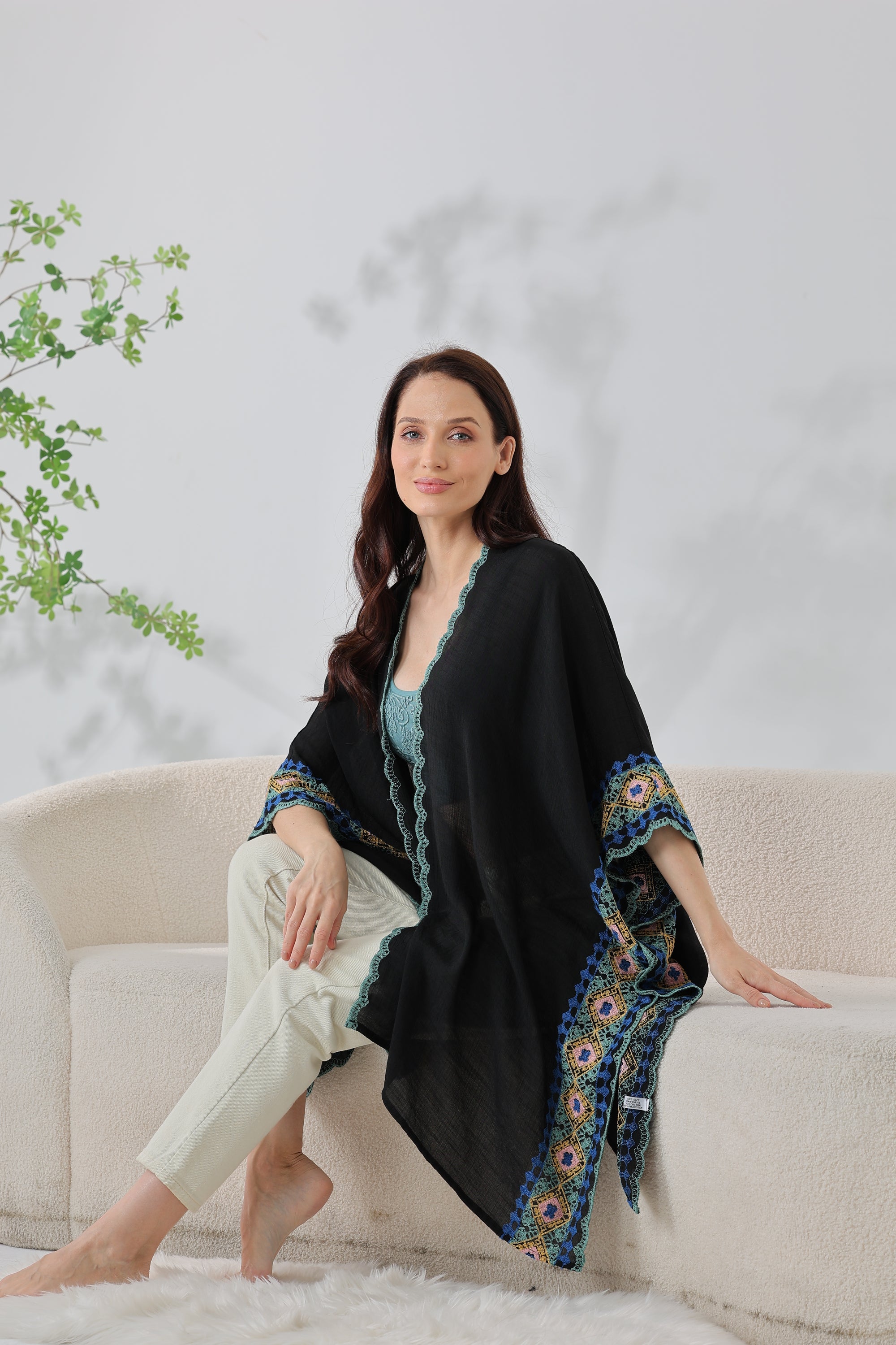 Gypsy Soul: Bohemian Embroidered Trim Kimono
