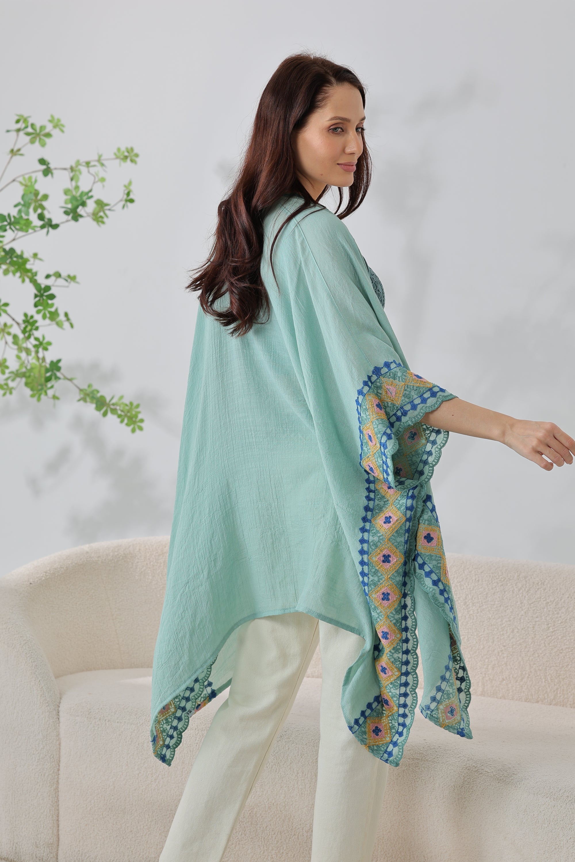 Gypsy Soul: Bohemian Embroidered Trim Kimono
