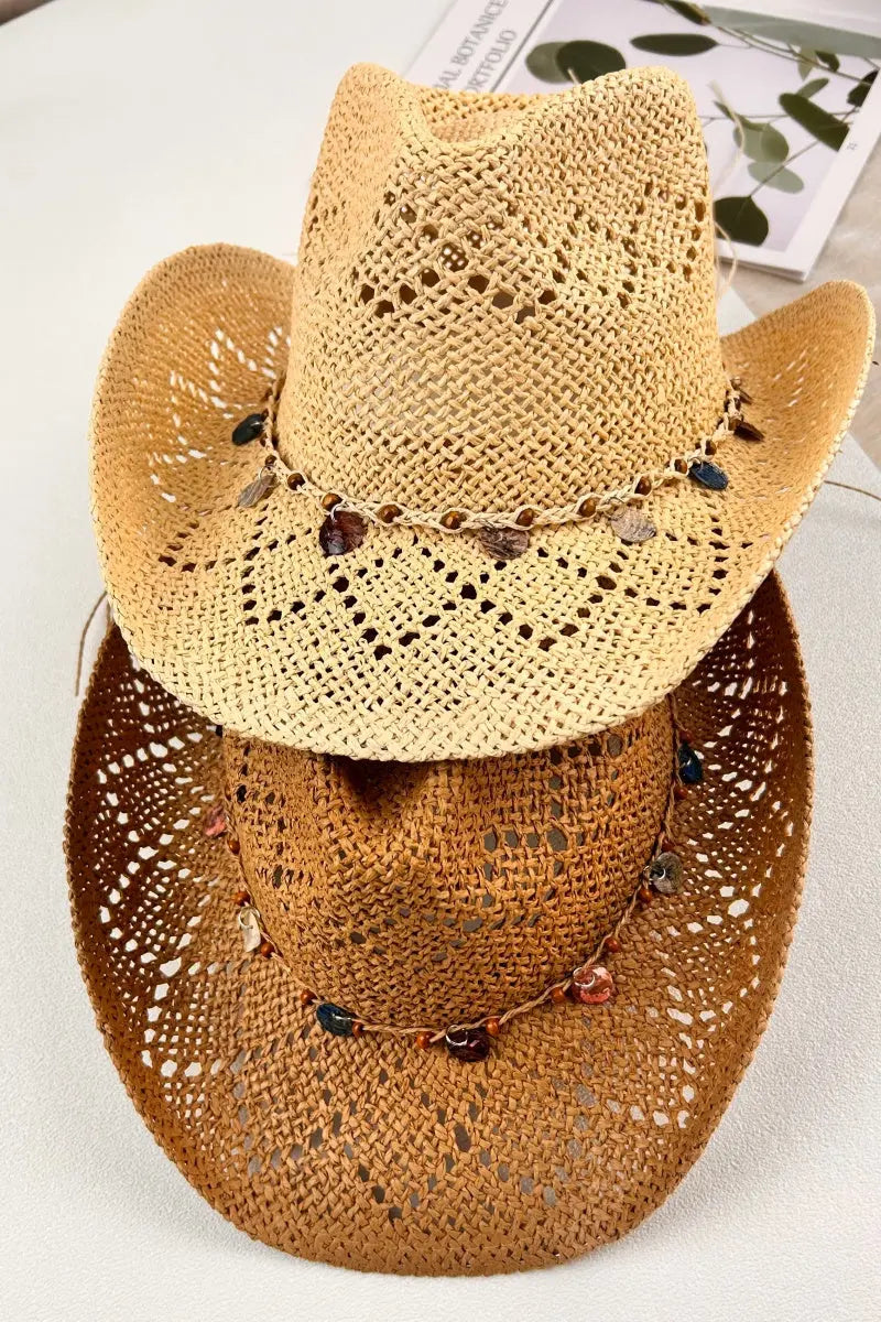 Woven Wide Brim Cowboy Hat – Textured Western Style 🤠🧢 Leto Collection