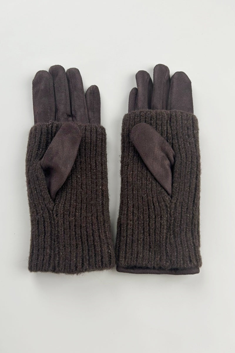 2-in-1 Removable Knit Polyester Warm Winter Gloves Leto Collection