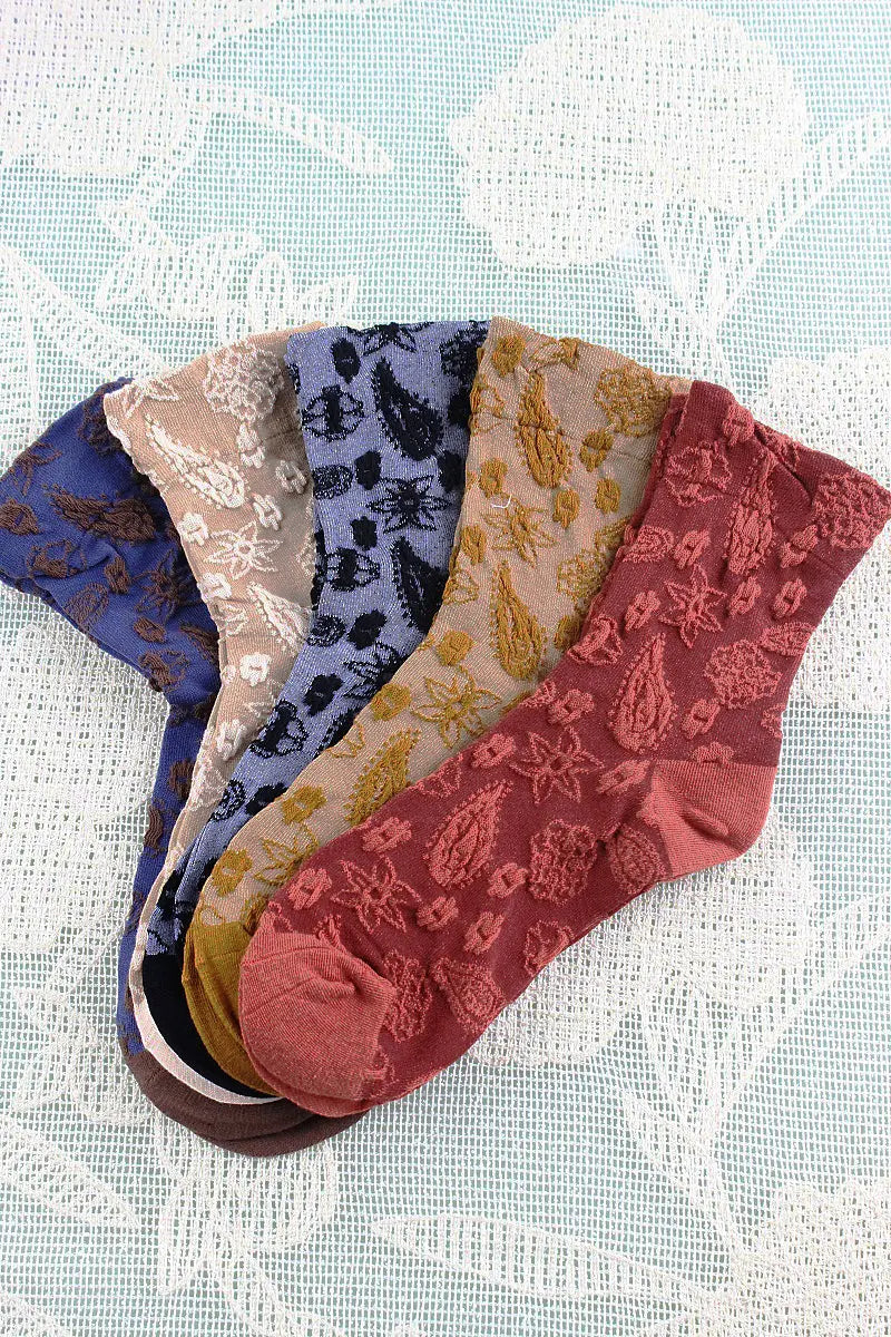 Cashew-Print Socks – Lightweight &amp; Breathable Comfort 🌰🧦 Leto Collection