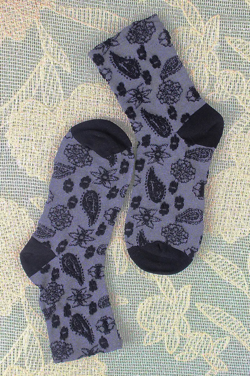Cashew-Print Socks – Lightweight &amp; Breathable Comfort 🌰🧦 Leto Collection