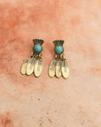 Antique Bronze Turquoise Stone Earrings Jewelry