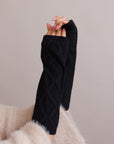 Aran Soft Knitted Arm Warmer Accessories Black