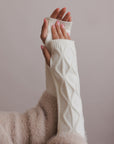 Aran Soft Knitted Arm Warmer Accessories Ivory