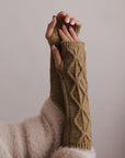 Aran Soft Knitted Arm Warmer Accessories Mustard