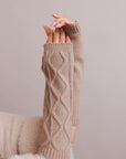 Aran Soft Knitted Arm Warmer Accessories Sage