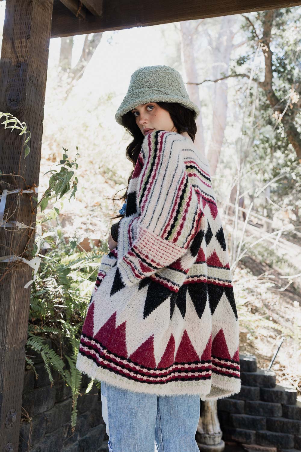 Aztec Dreams Faux Hair Pocket Ruana Ponchos