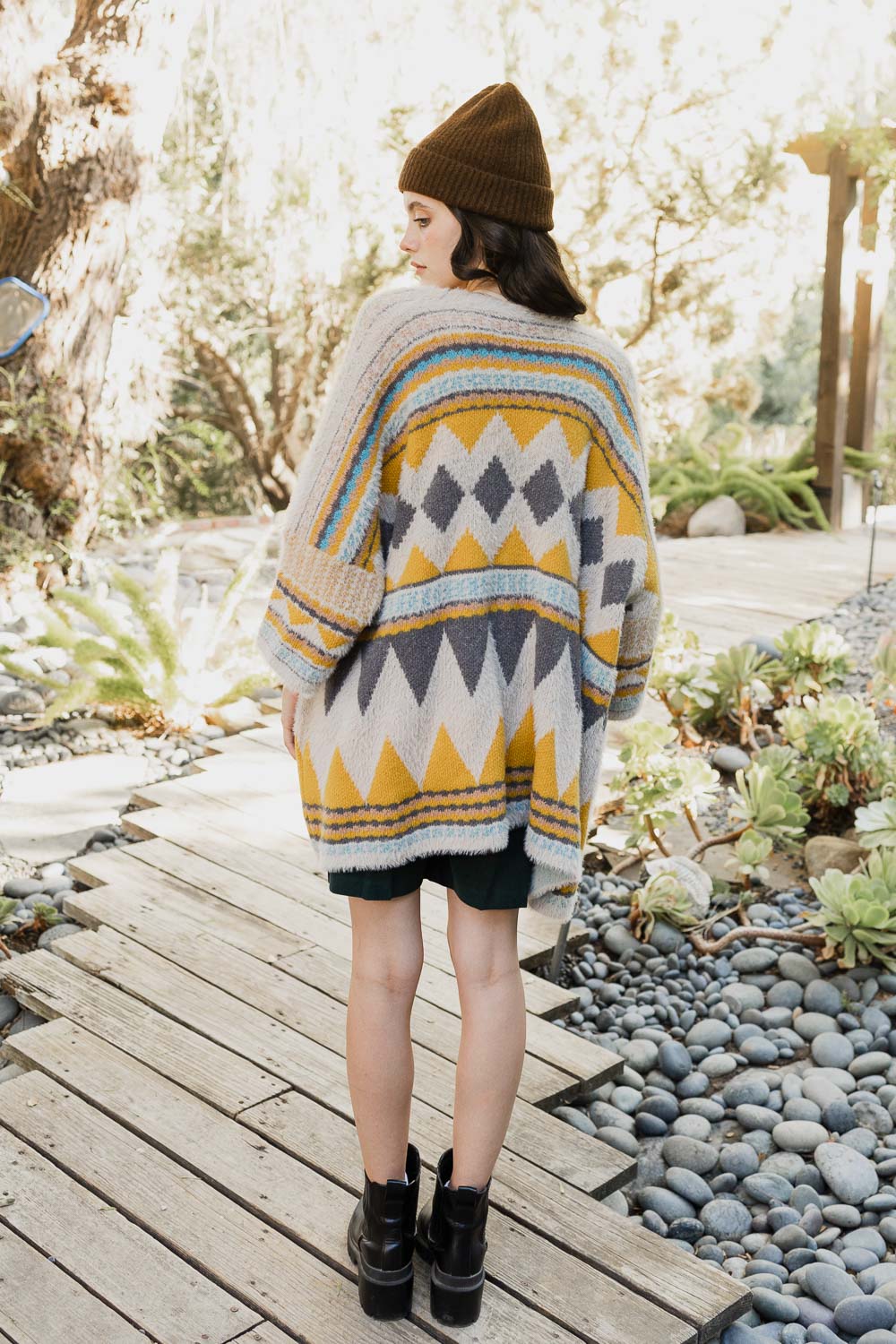 Aztec Dreams Faux Hair Pocket Ruana Ponchos