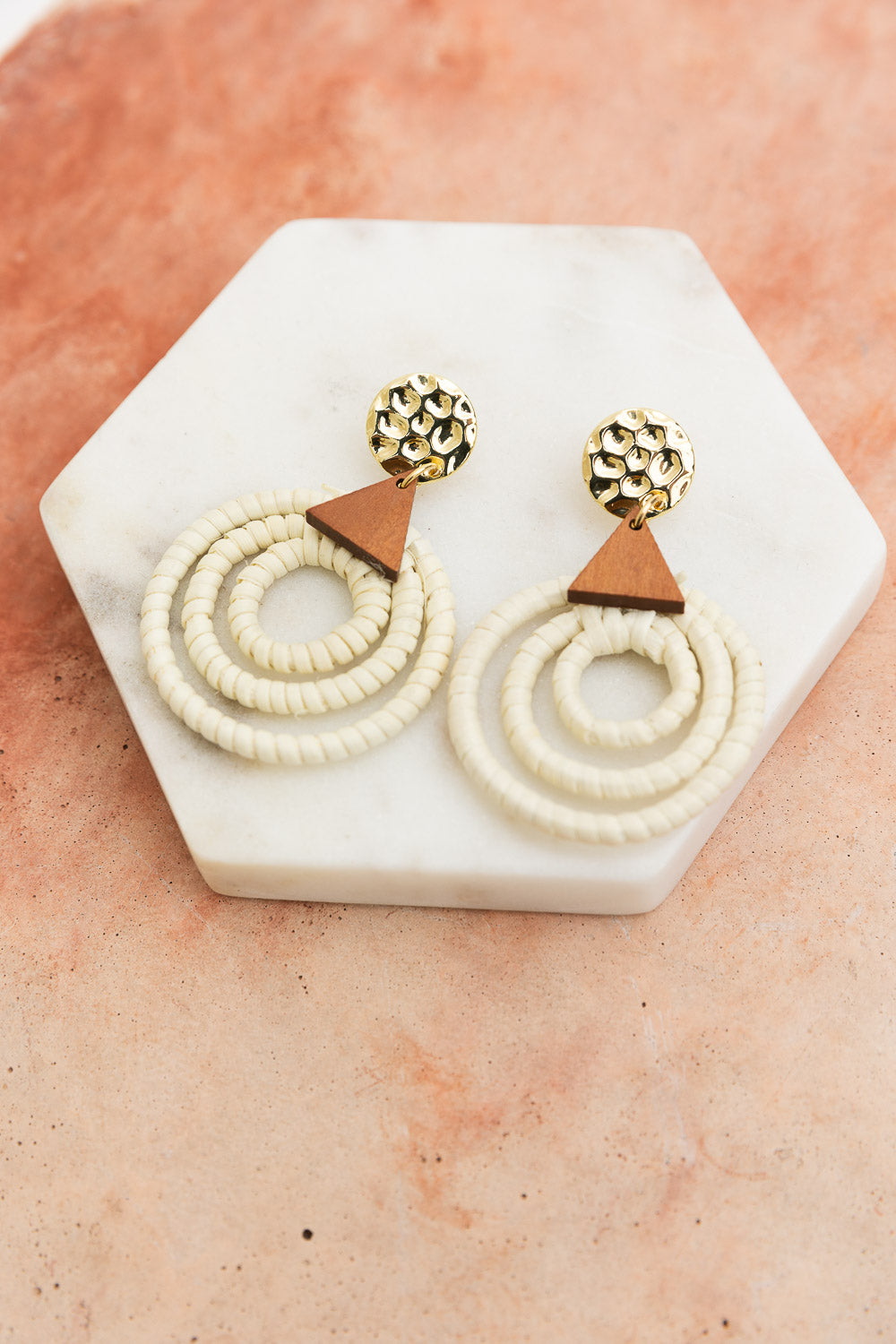 Bohemian Dream Rattan Circle Drop Earrings Jewelry