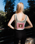 Bohemian Fusion Multi-Patterned Crochet Stitched Top