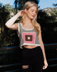 Bohemian Fusion Multi-Patterned Crochet Stitched Top XS/S /