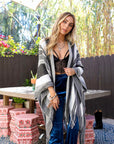 Boho Chic Frayed Edge Ruana Ponchos