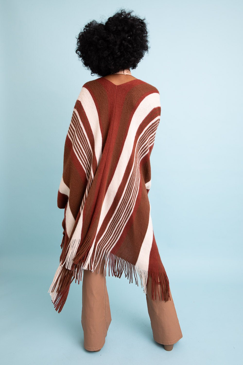 Boho Chic Frayed Edge Ruana Ponchos