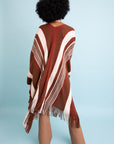 Boho Chic Frayed Edge Ruana Ponchos