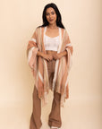 Boho Chic Frayed Edge Ruana Ponchos