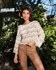 Chevron Chic Flare Crop Top XS/S / Mustard